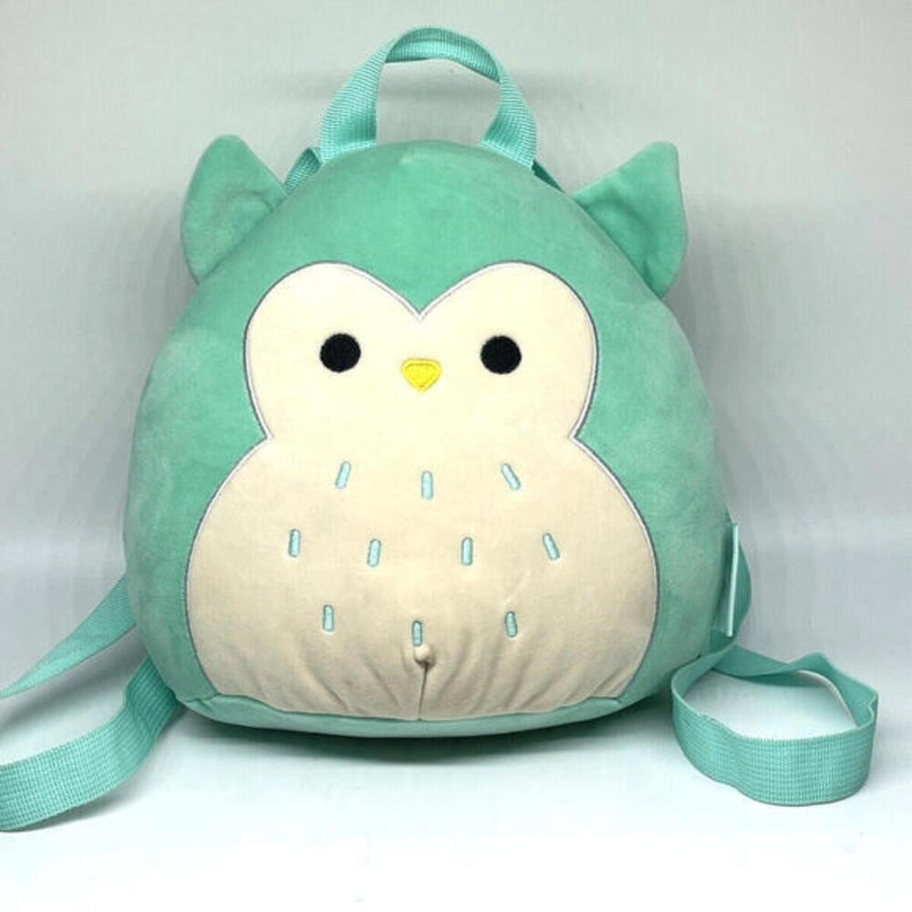Squishmallows Winston the Owl Plush Mini Backpack Teal 10" Kellytoy 2022